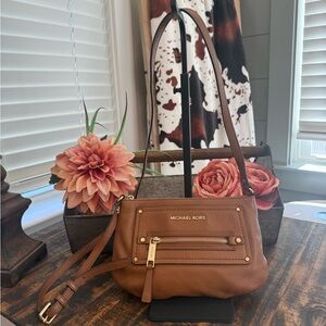 Michael Kors Tan Crossbody Bag with Gold Accents